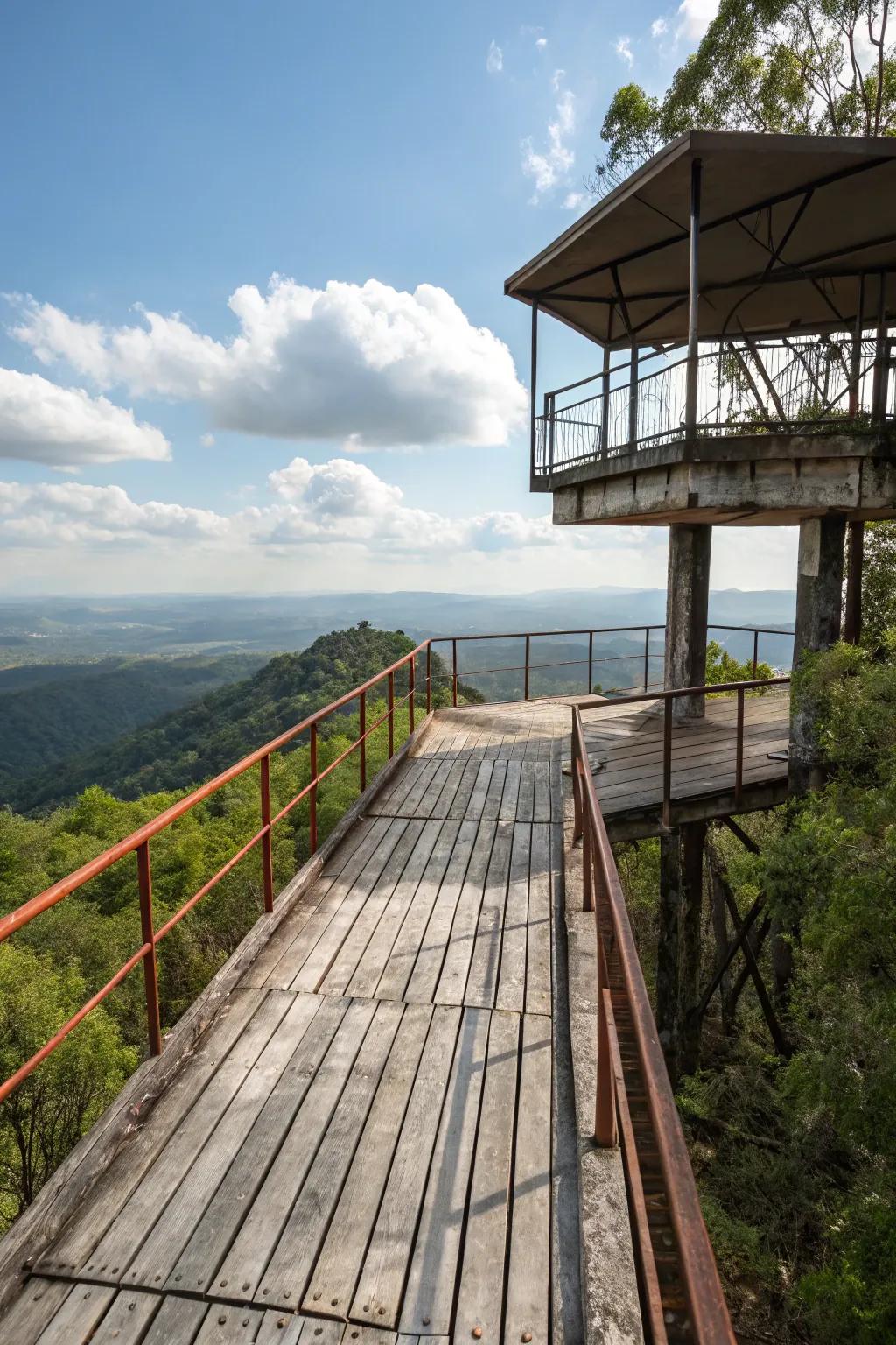 A beautiful combination of materials for a high deck.