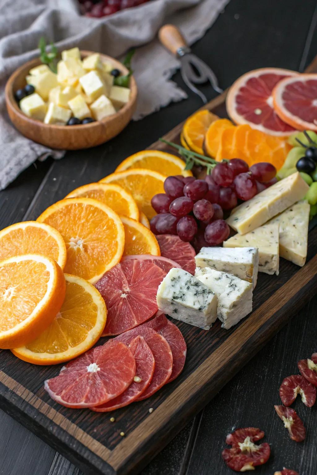 A bright and zesty citrus-enhanced charcuterie board.