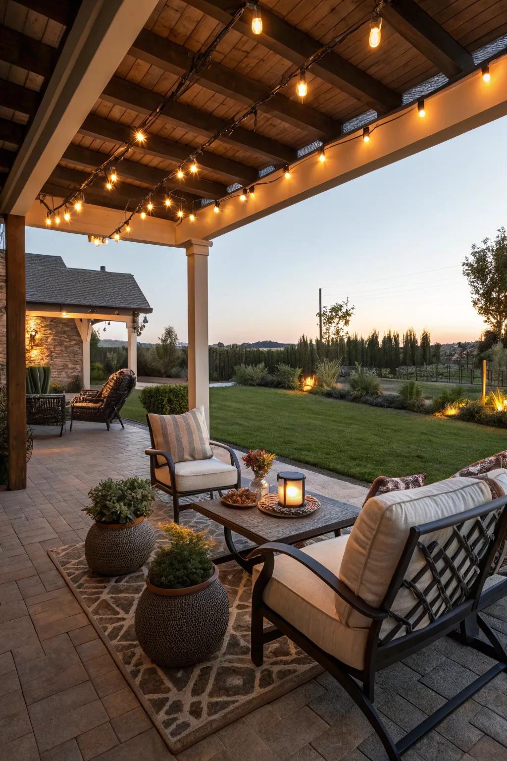 An outdoor living space designed for entertaining.