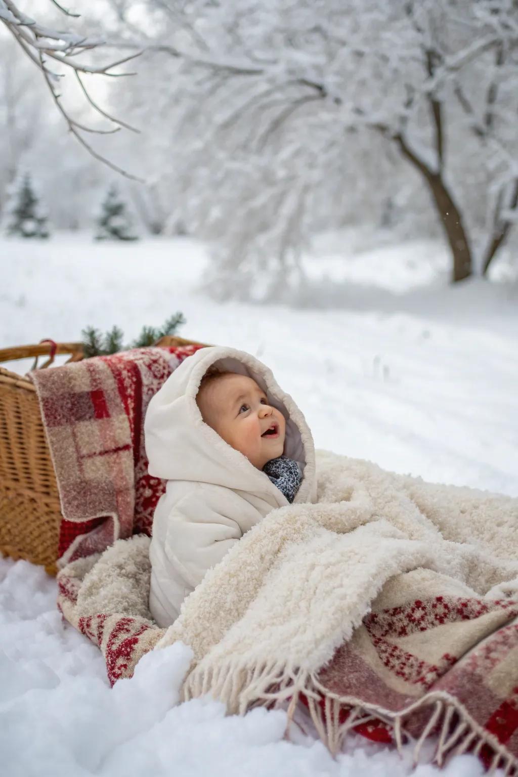 A cozy icy wonderland for your baby's first Christmas.