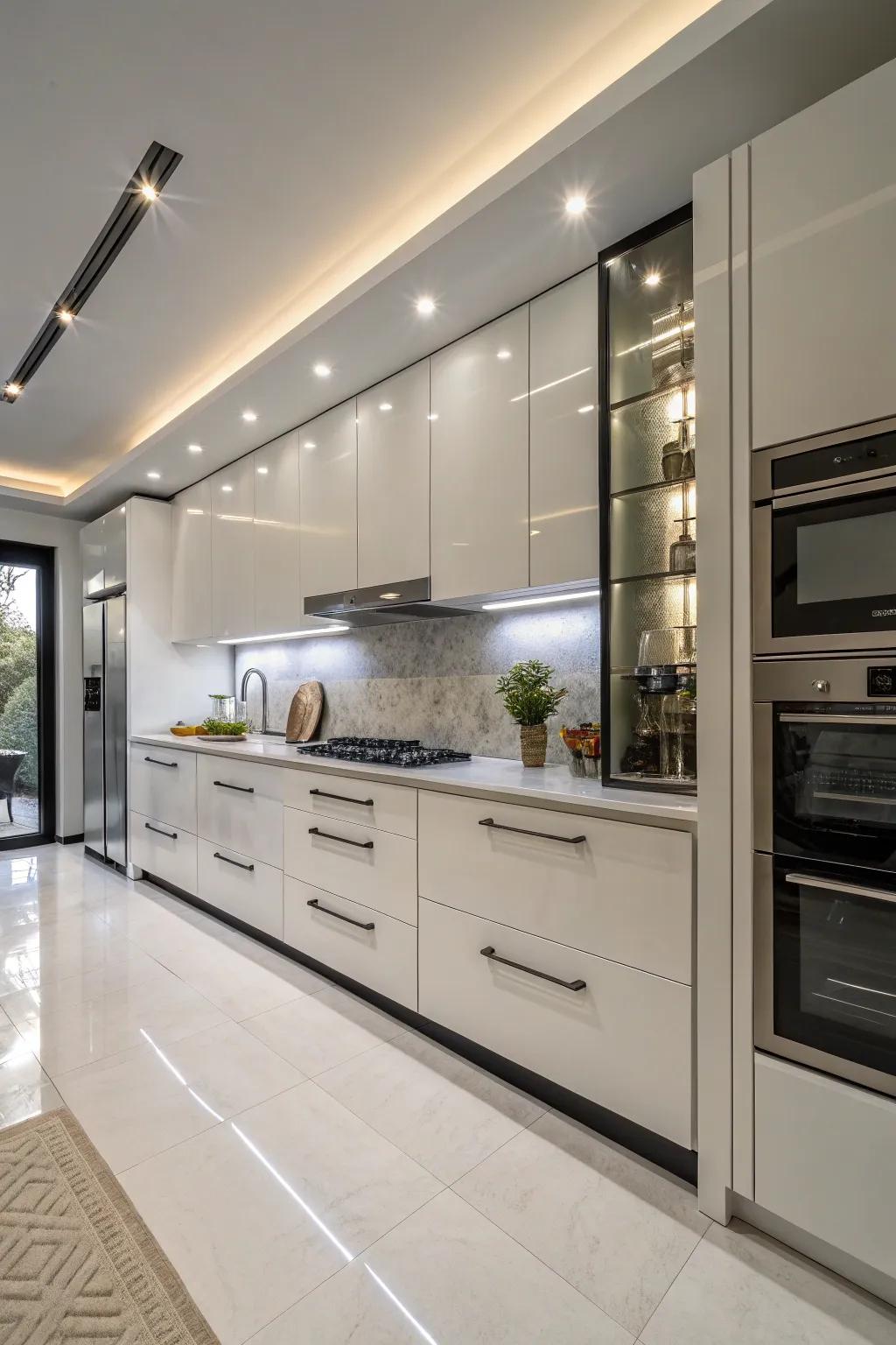 Revamped hardware imparts a contemporary and rejuvenated feel to your kitchen cabinets.