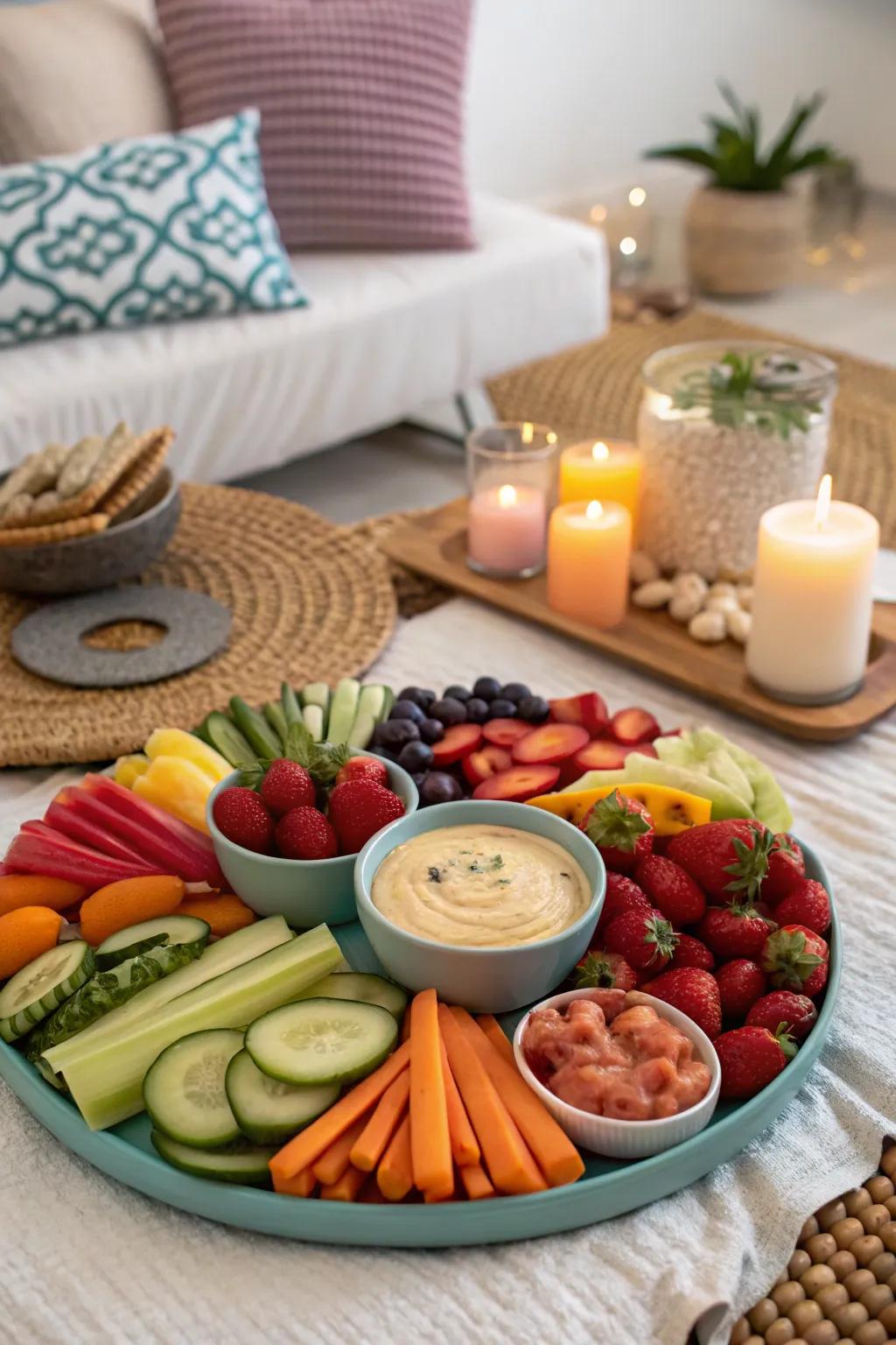 Keep it light and refreshing with healthy snack platters.