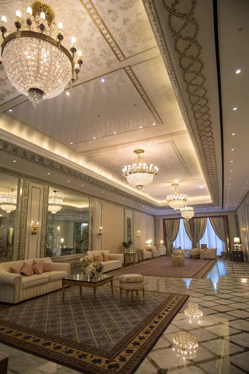 A sumptuous room featuring a reflective roof that beautifully echoes light.