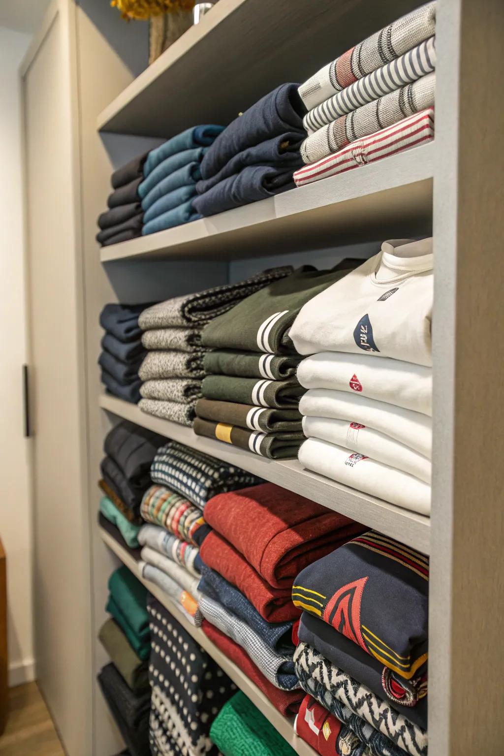 Vertical stacking helps make the most of limited space.
