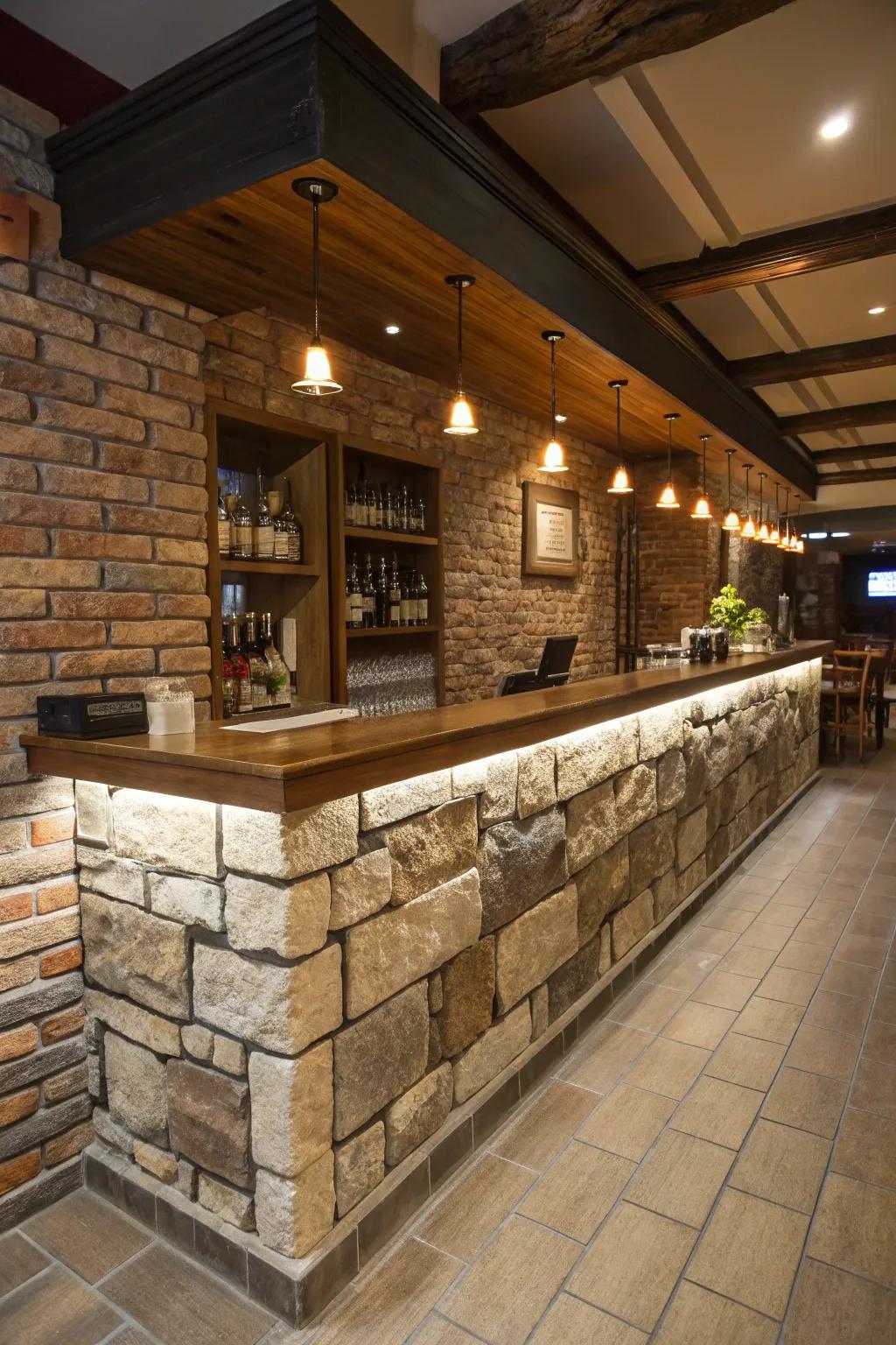 Stone or brick facades offer a timeless and rustic look.