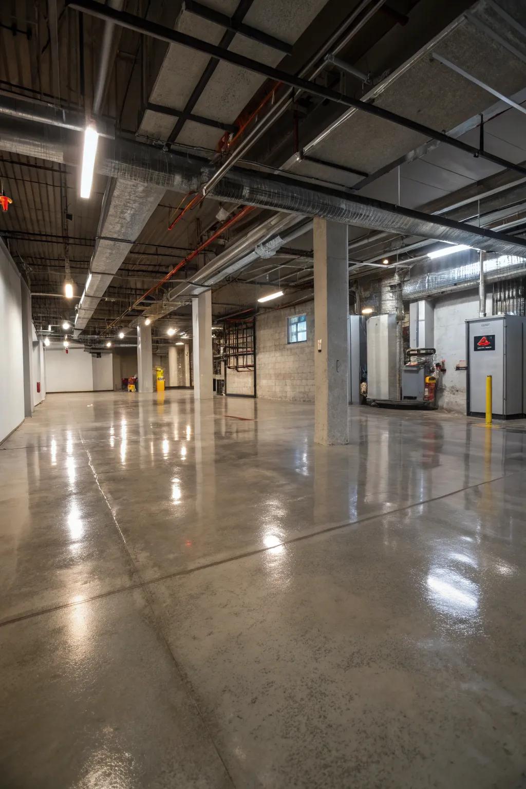 Sleek and durable stone floors.