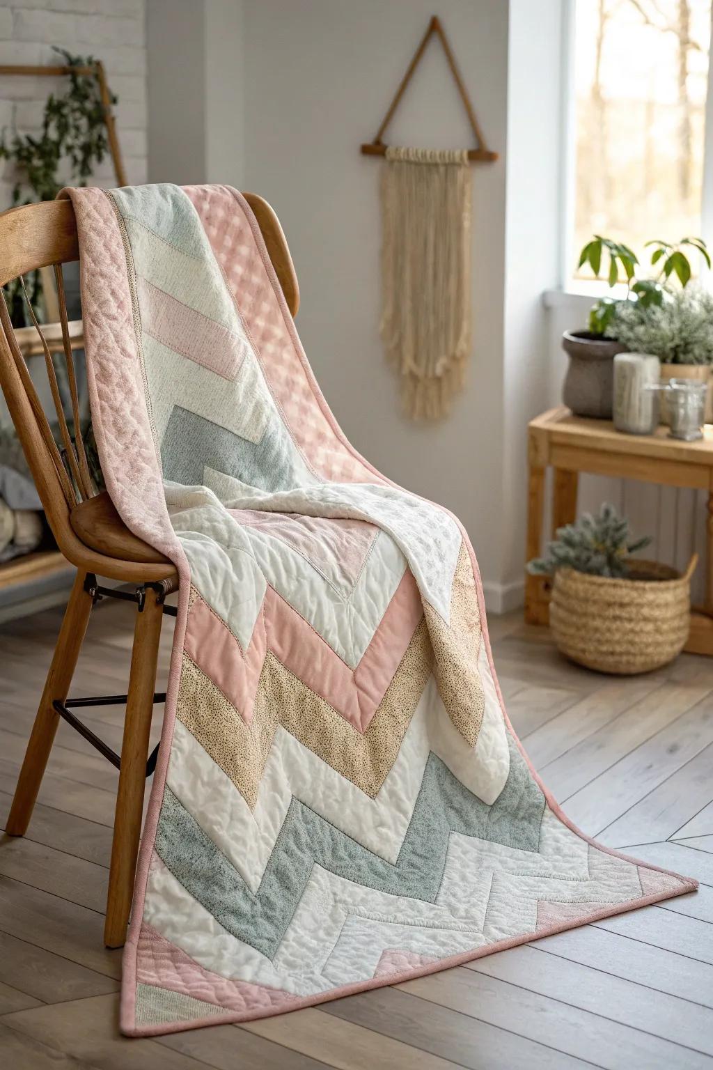 Elevate your space with the effortless elegance of an Angular Stylish quilt&mdash;where modern meets rustic charm.