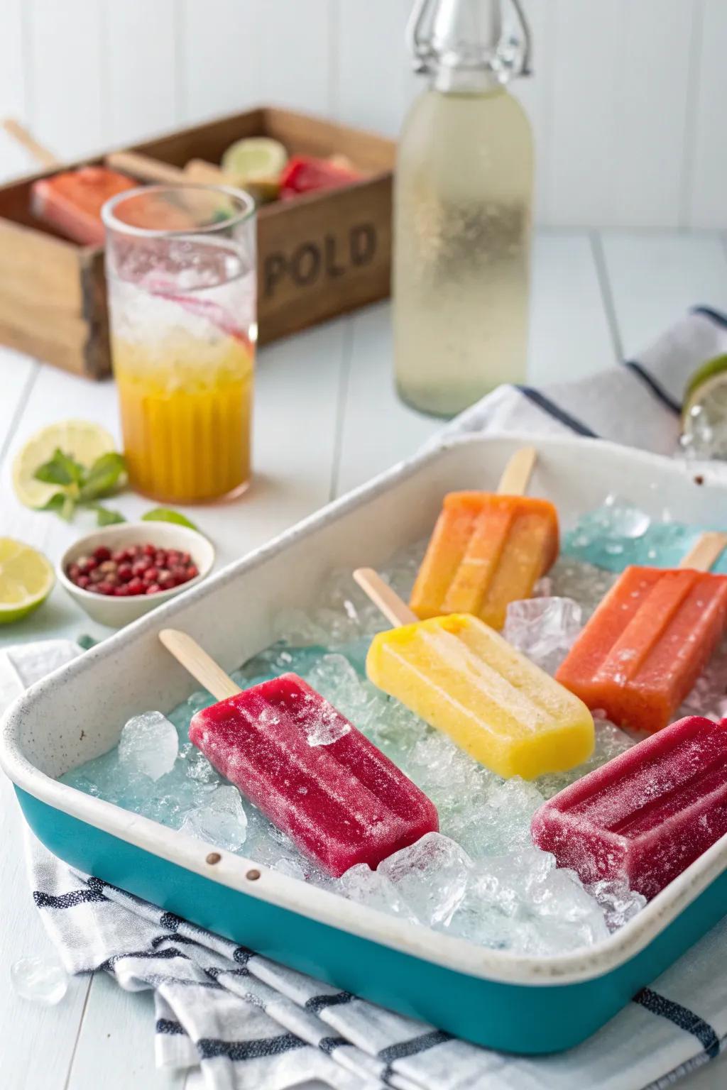 Chill out with alcoholic ice pops at your gathering.