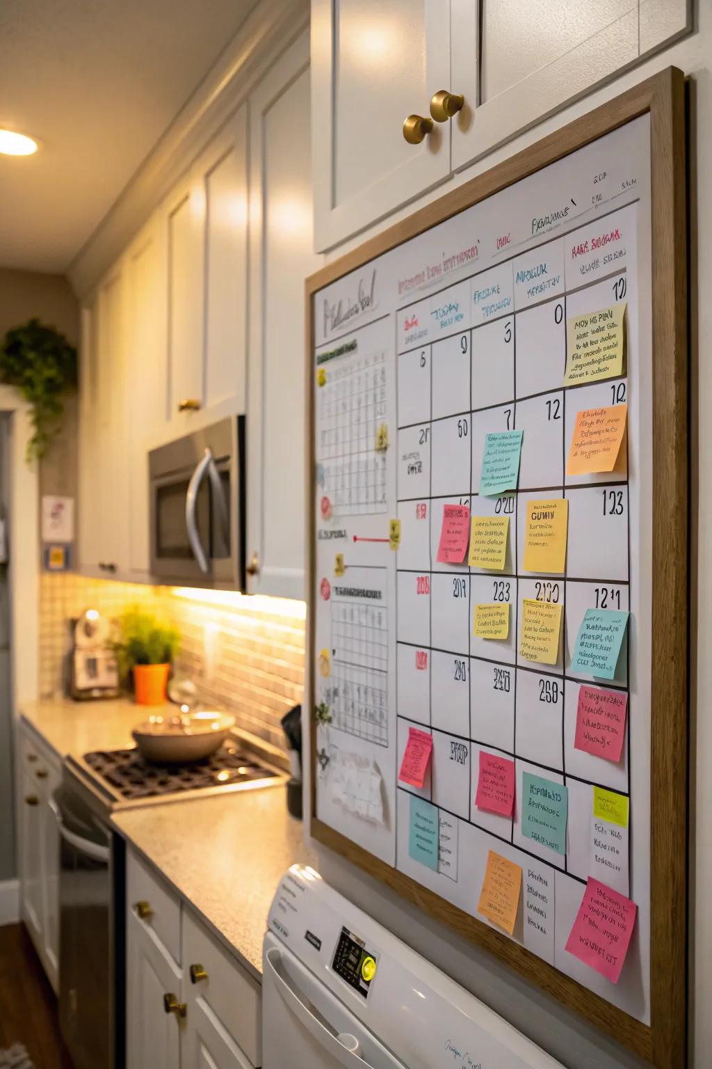 Maintain organization with a schedule incorporated into your bulletin board.
