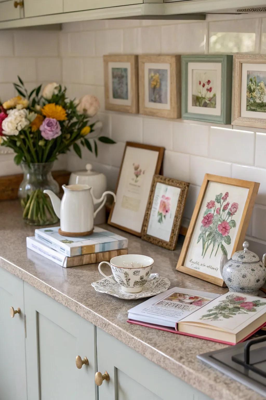 Personal touches contribute coziness and individuality.
