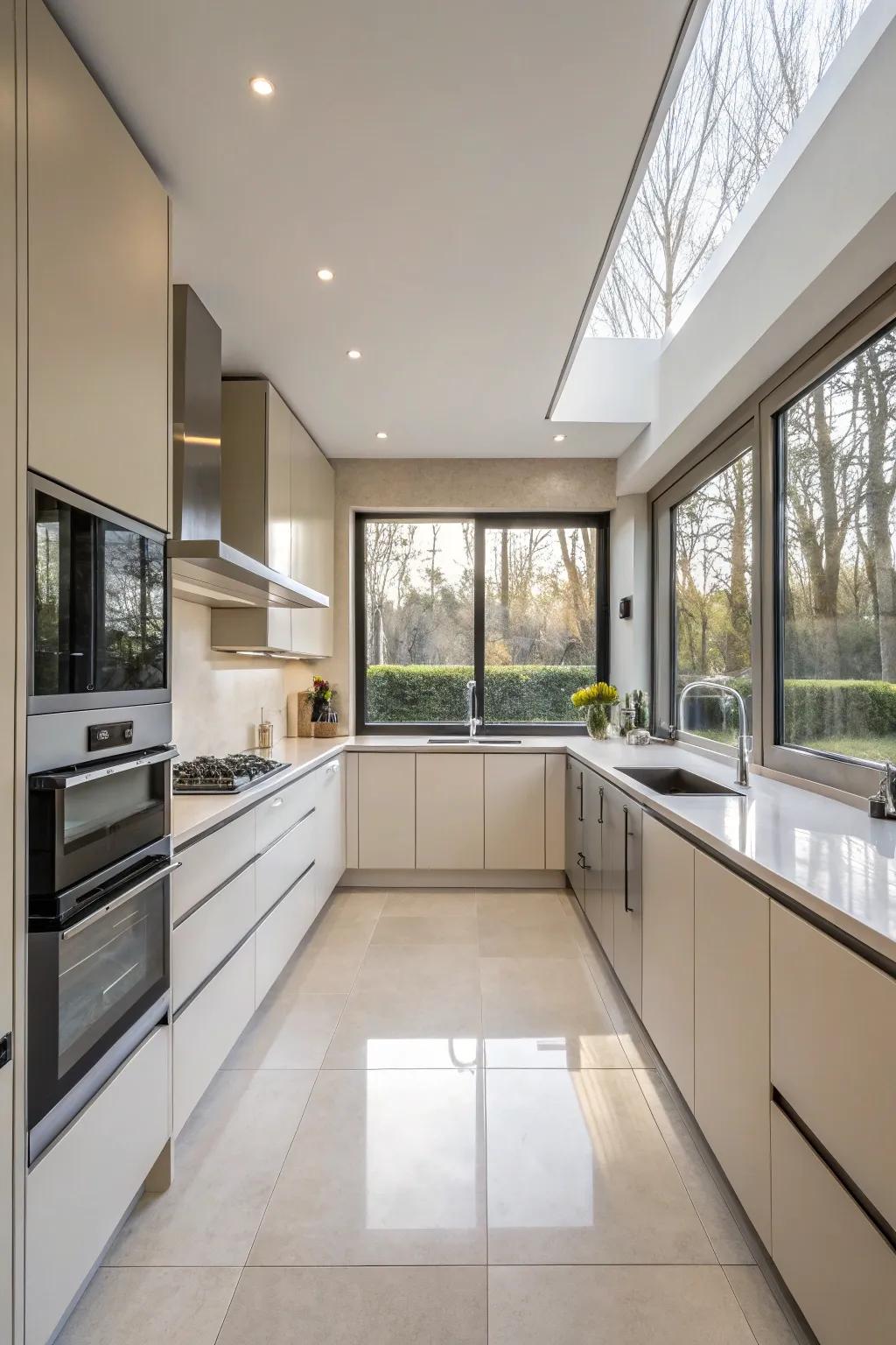 Streamline your kitchen with integrated appliances for a sleek look.