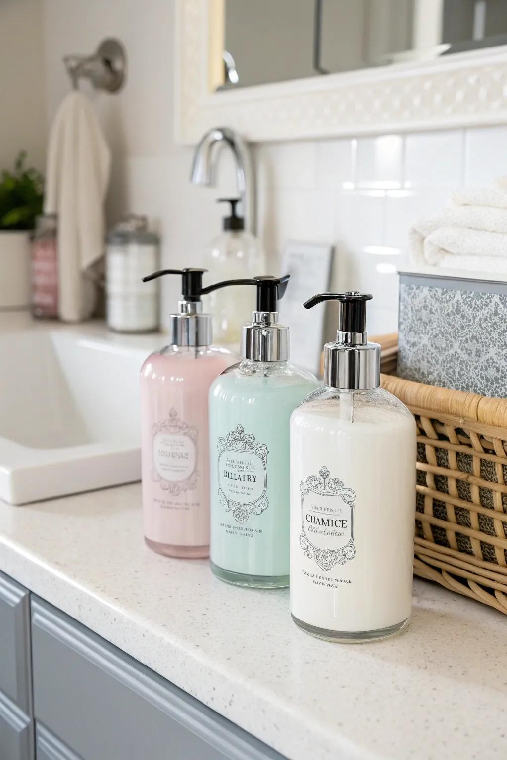 Pump bottles offer a unique and stylish dispensing solution.
