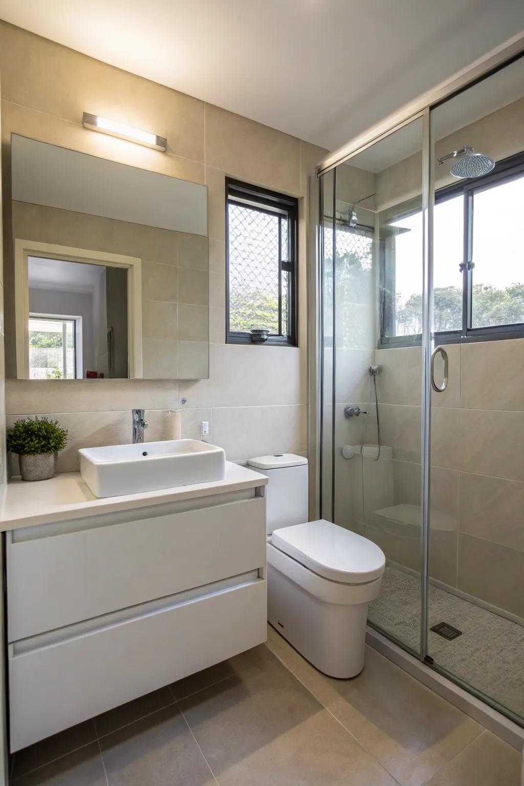 Minimalist design creates a clean and expansive feel.