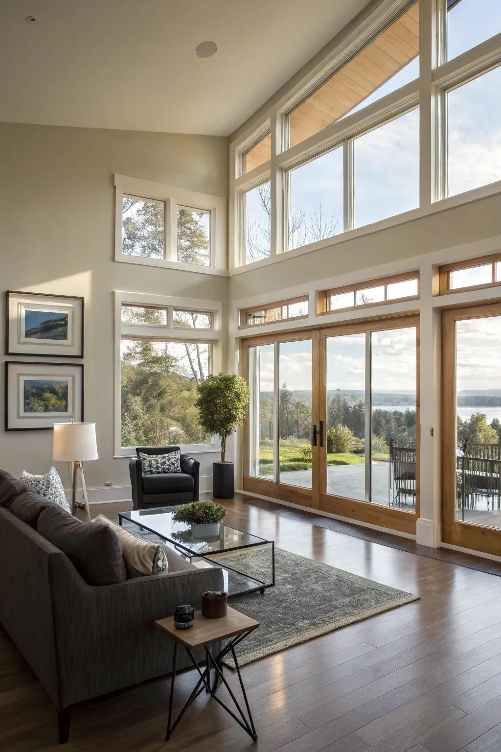 Merge diverse window fashions for a vibrant and personalized living space layout.