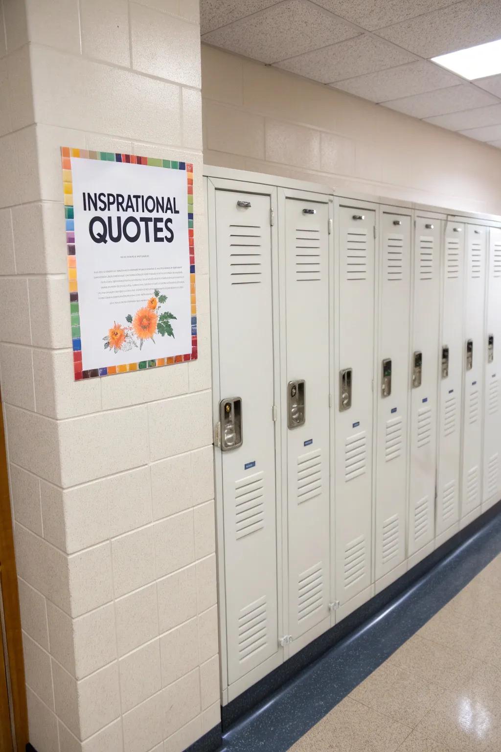 Stay inspired with uplifting words in your locker.