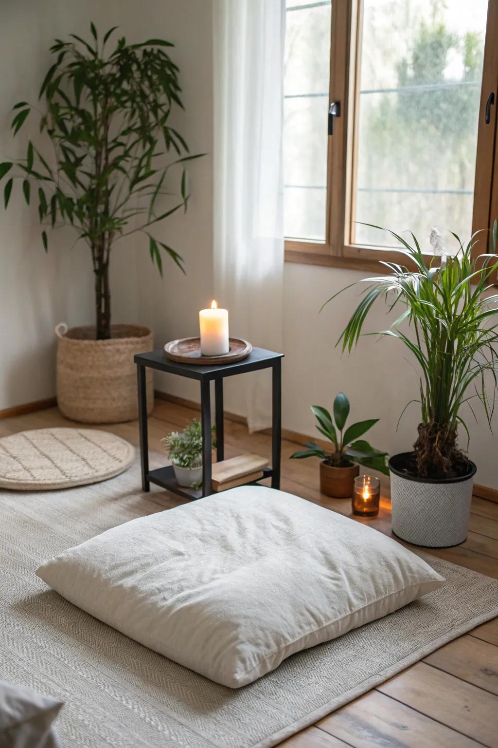 Adopt simplicity for a tidy meditation setting.