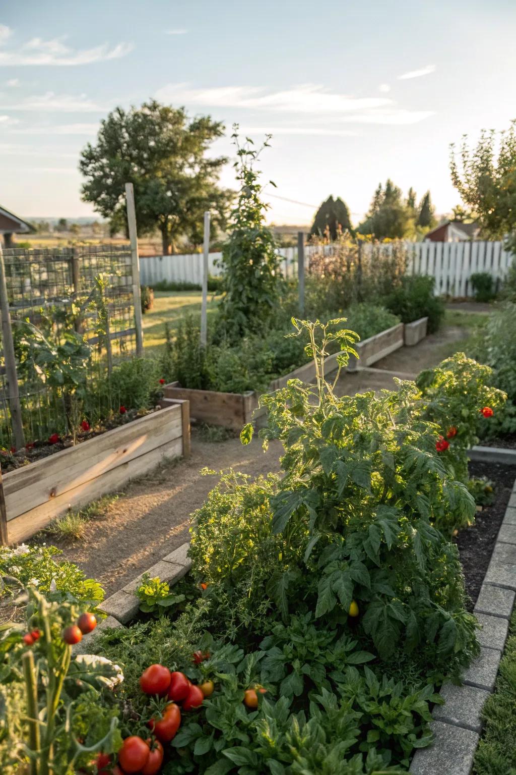 A vegetable garden enables you to savor fresh produce from your own backyard.