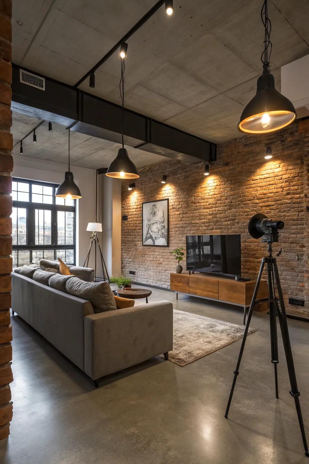 Modern lighting fixtures make the room more functional and stylish.