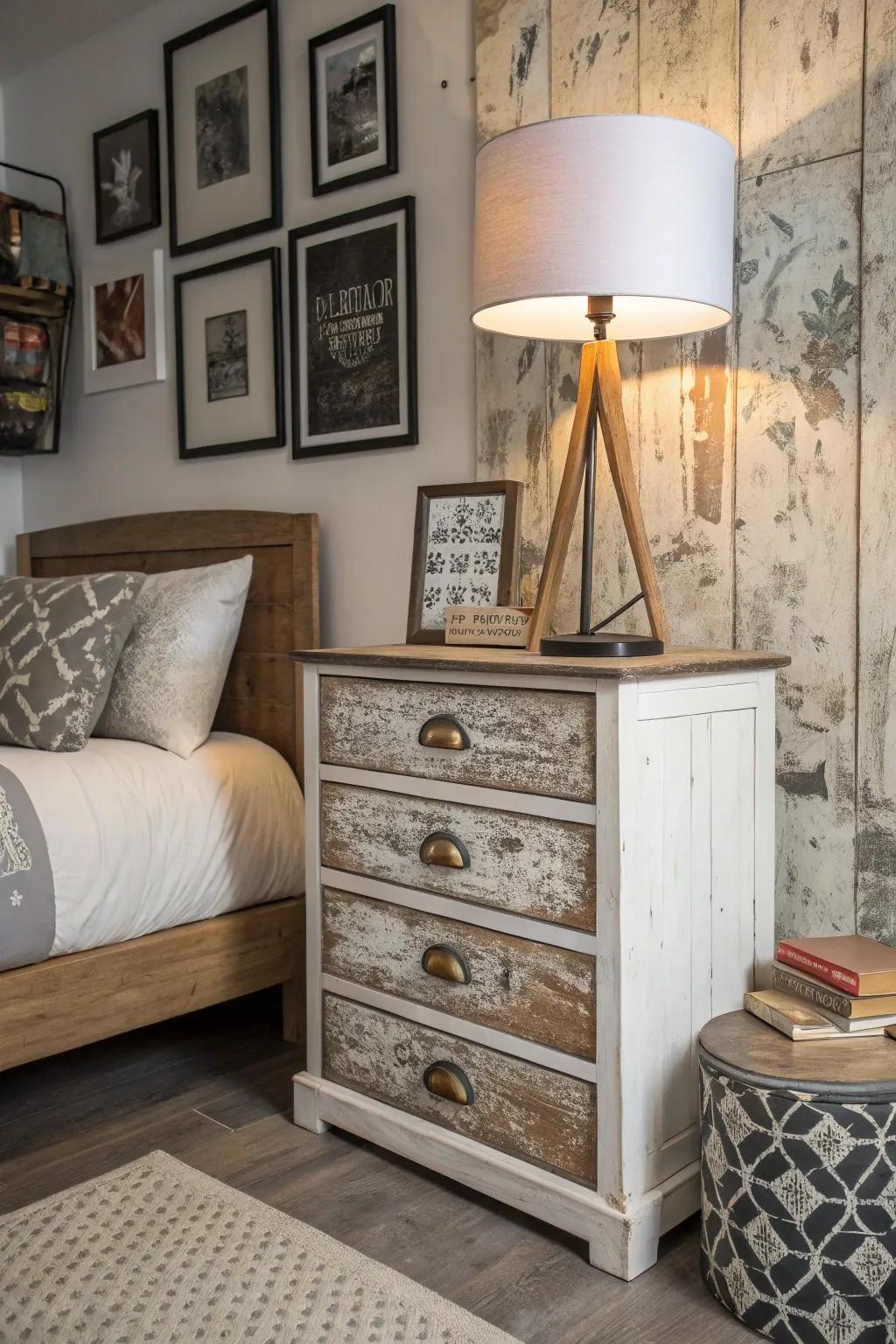 Contrast styles for a visually engaging bedroom design.