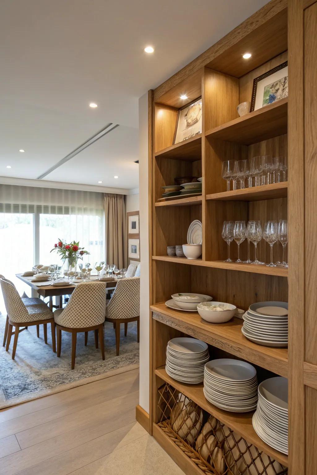 Smart storage keeps your dining area clean and mess-free.