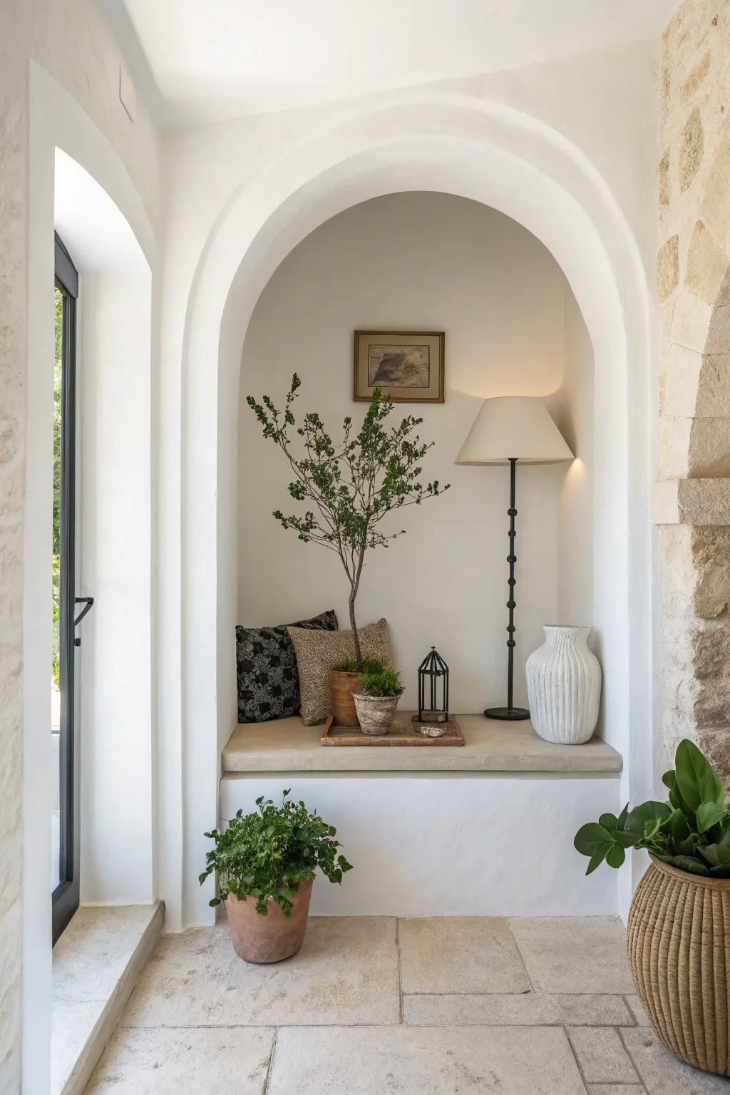 Embrace minimalism for a sleek and contemporary alcove.