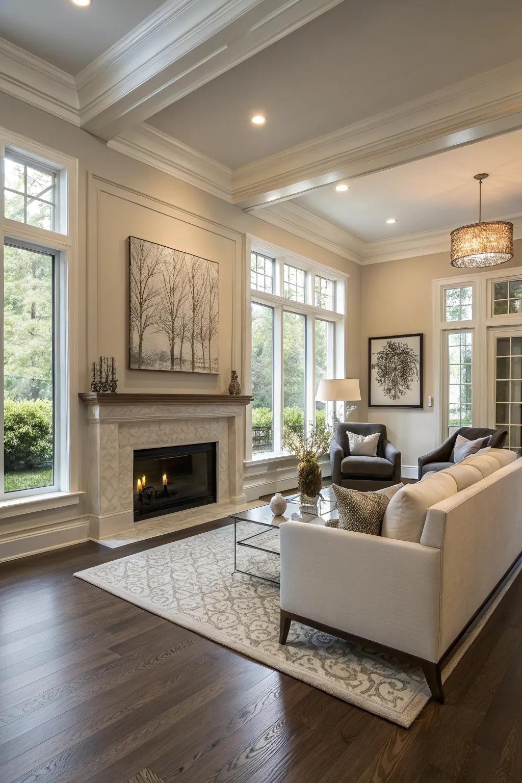 Polished-surface edgings for a refined appearance.