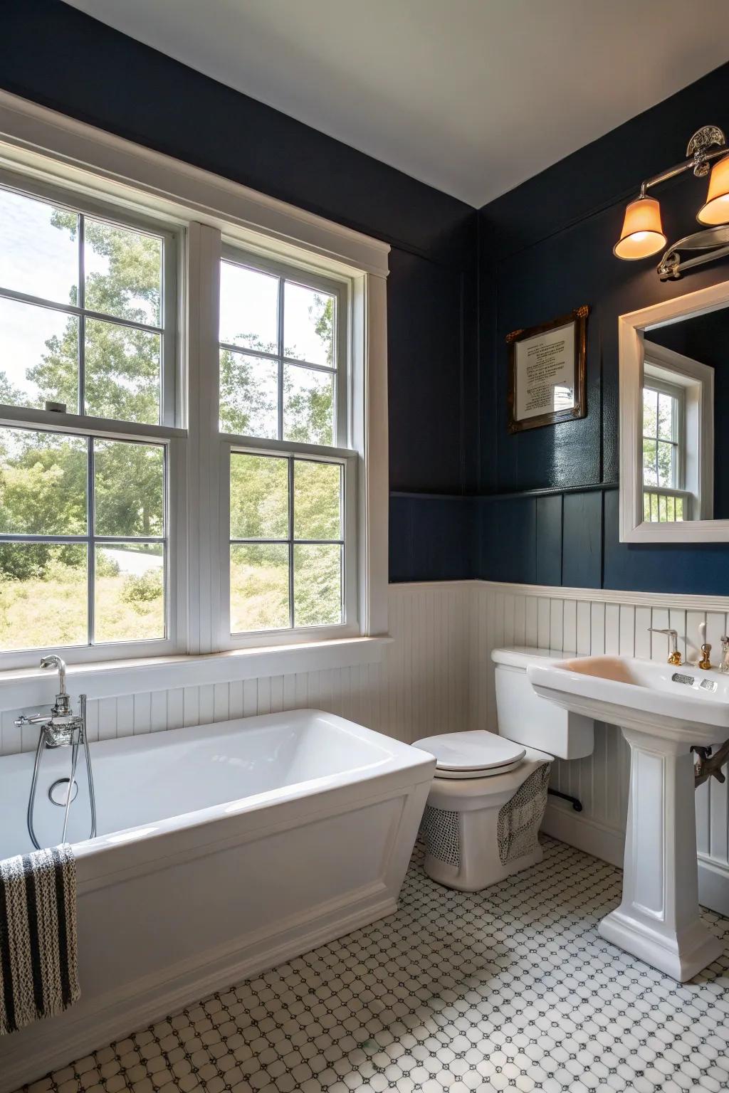 Open light brightens and balances deep sea tones.