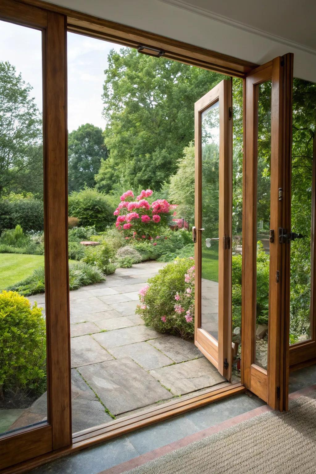 Timber and glass blend for warmth and style.