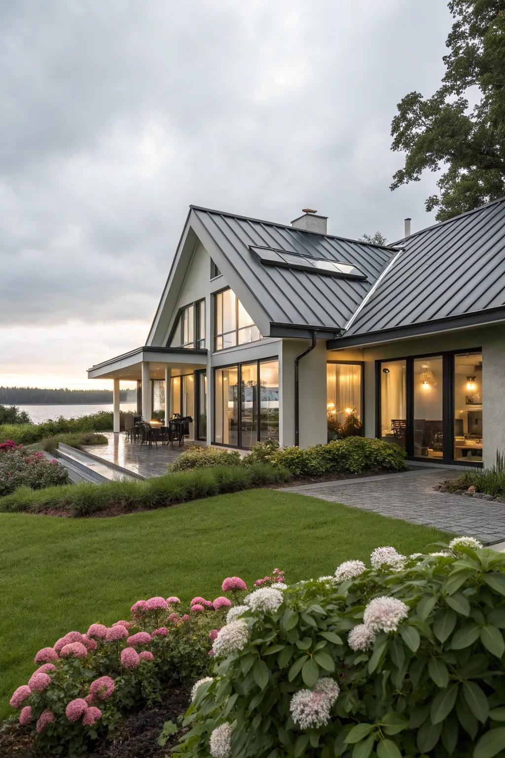 Metallic roofs present a chic and enduring alternative for contemporary havens.
