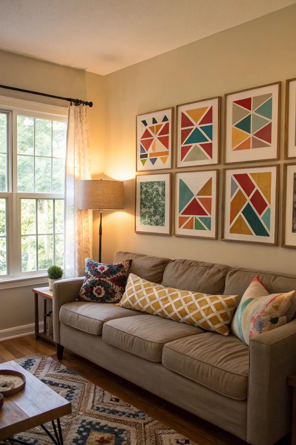 Abstract design adds an up-to-date vibe.