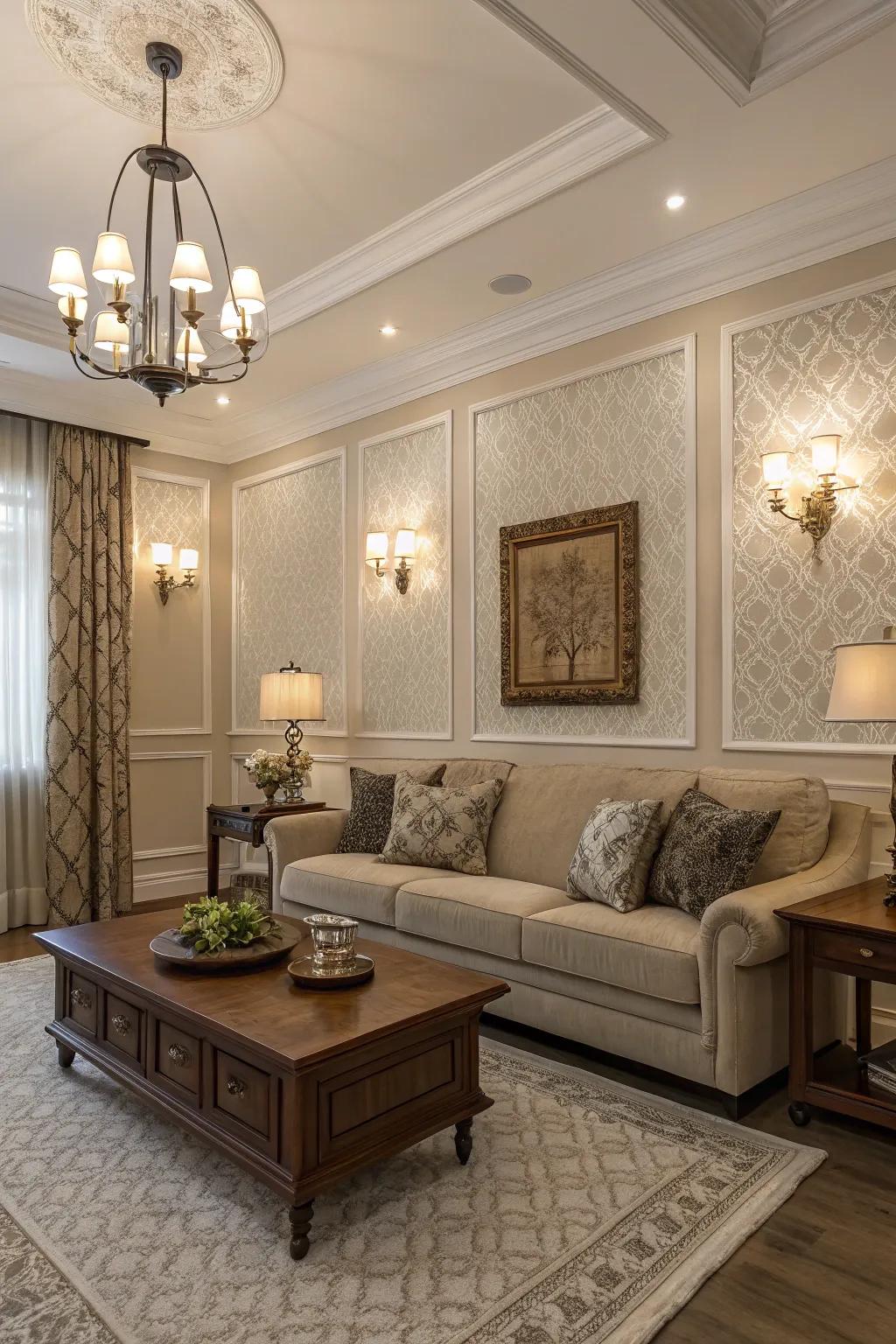 Integrate wall trims with decoration for a seamless design.