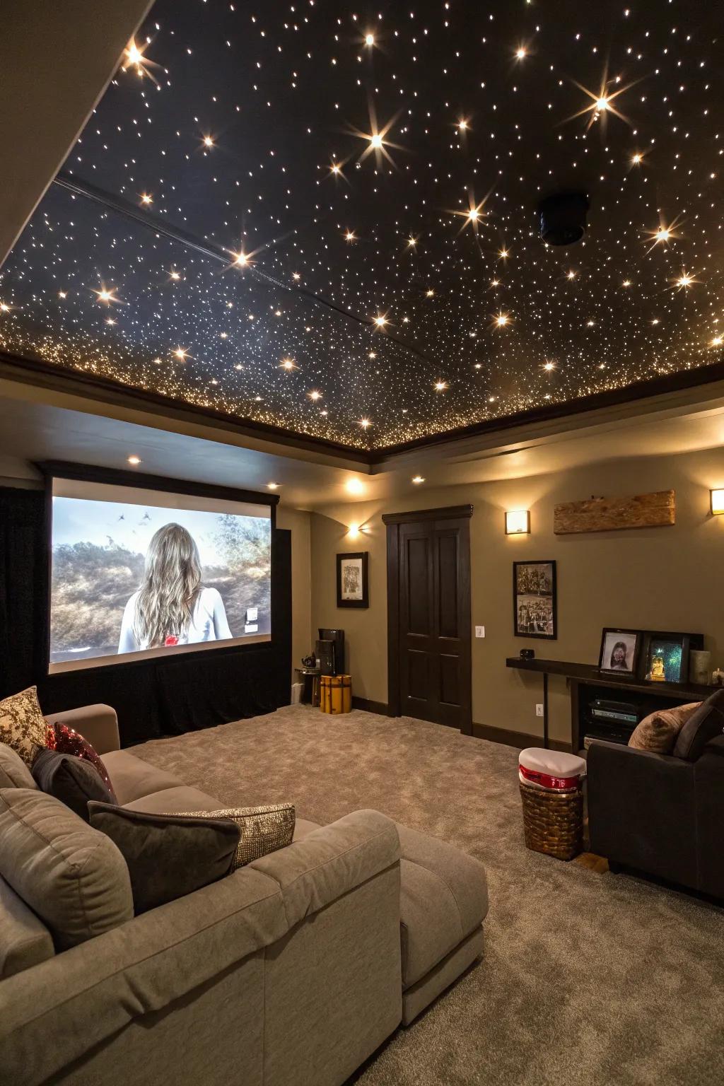 Simulated starry illumination introduces a sense of wonder to your film area.