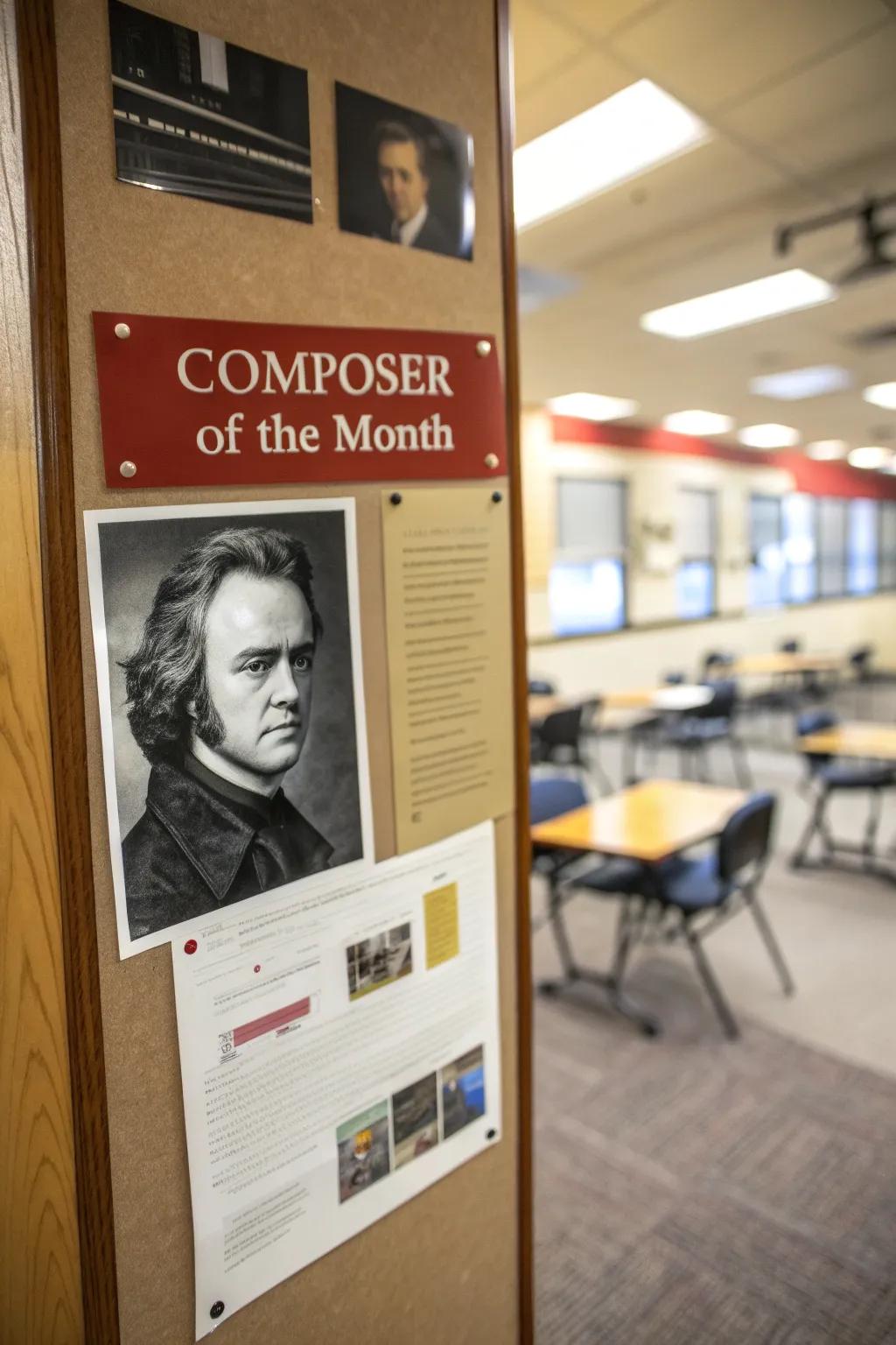 Composer of the Month board that educates and inspires.