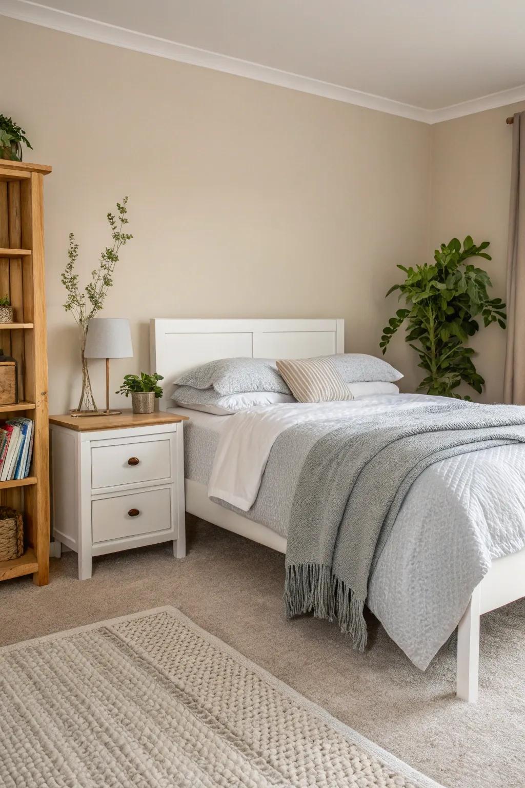 Simplicity elevates the peacefulness of a nature-enhanced sanctuary.
