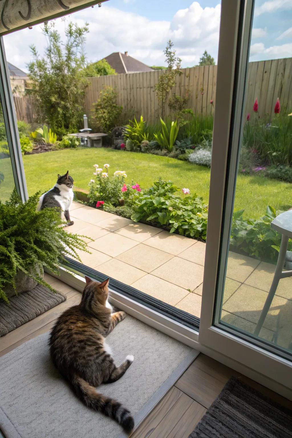 A viewing pane delivers perpetual amusement and inquisitiveness for cats.