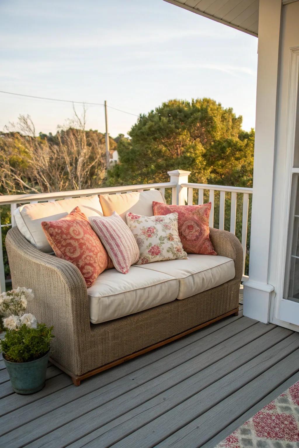 A petite couch contributes coziness without occupying excessive space.