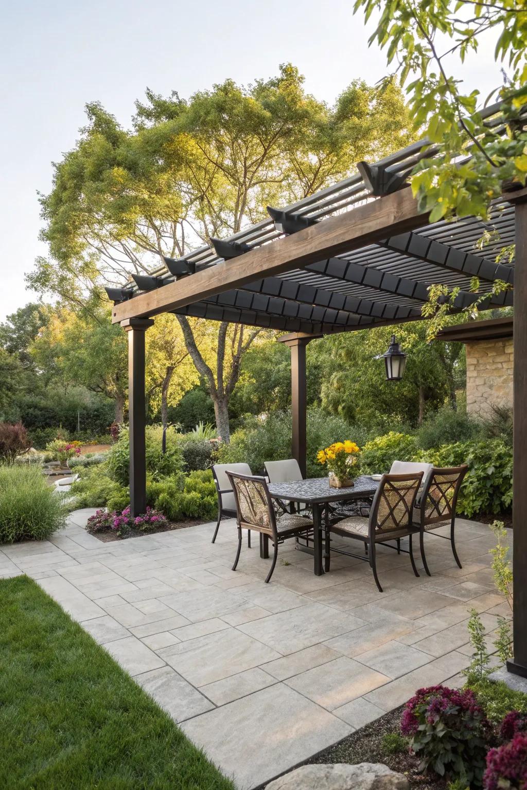 Pergolas deliver structure and shade to outdoor locations.