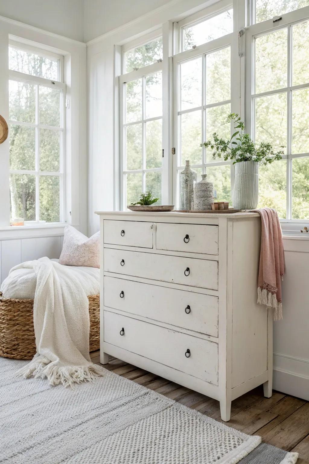Ivory furnishings can establish a serene and spacious feel.
