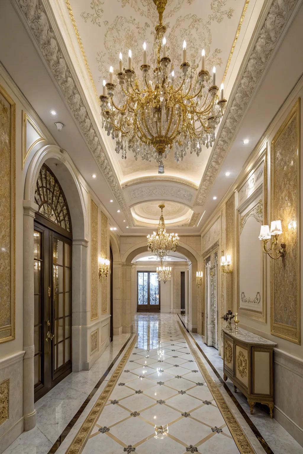 Lighting fixtures enhance panel ceilings beautifully.