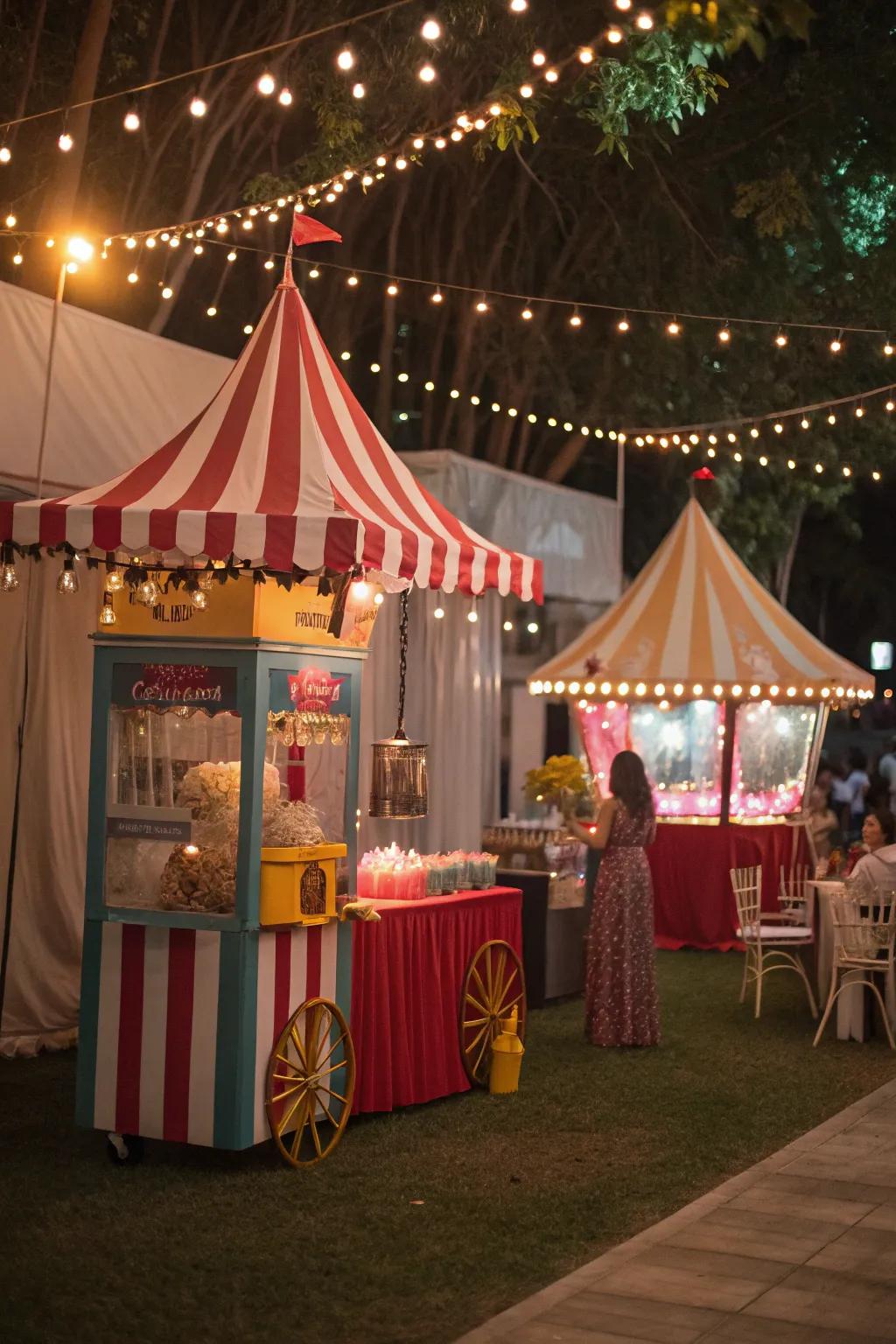 A vintage carnival motif instilling nostalgic elation at every gathering.