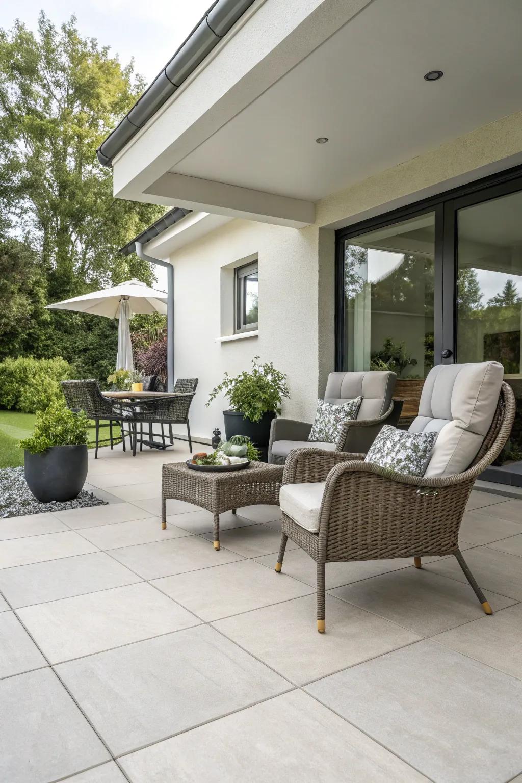 Decide on earthenware tiles for a refined and robust patio.