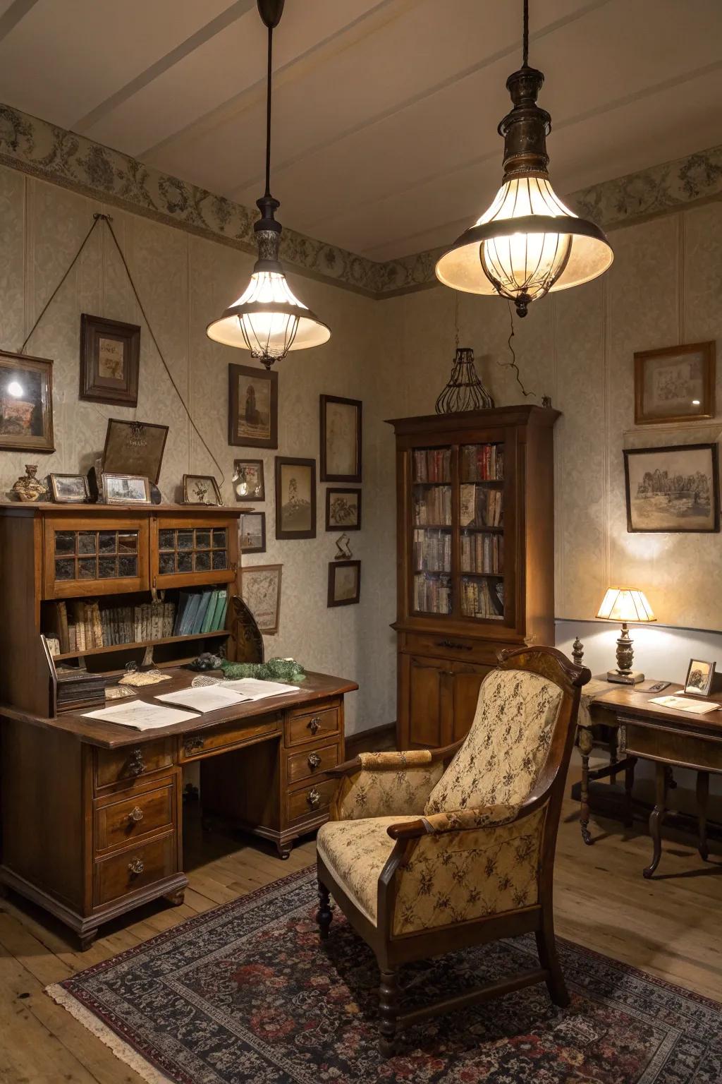 Vintage pendants evoke a sense of timeless elegance.