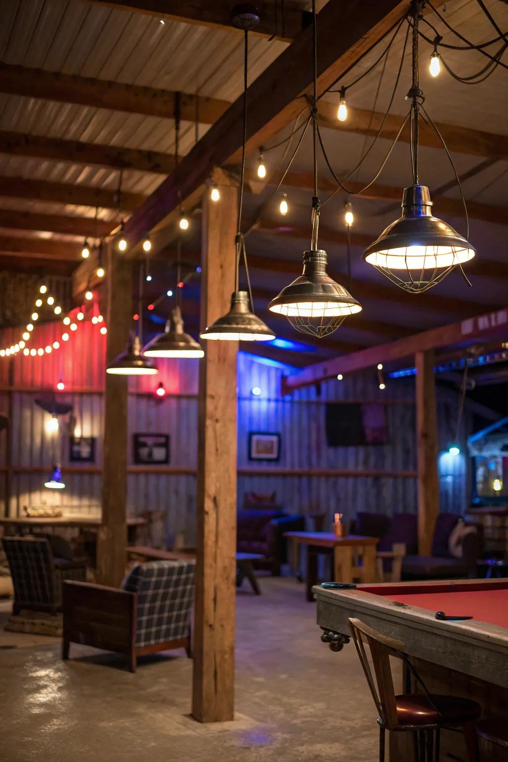 Layered illumination can establish the ideal ambiance within your man cave.