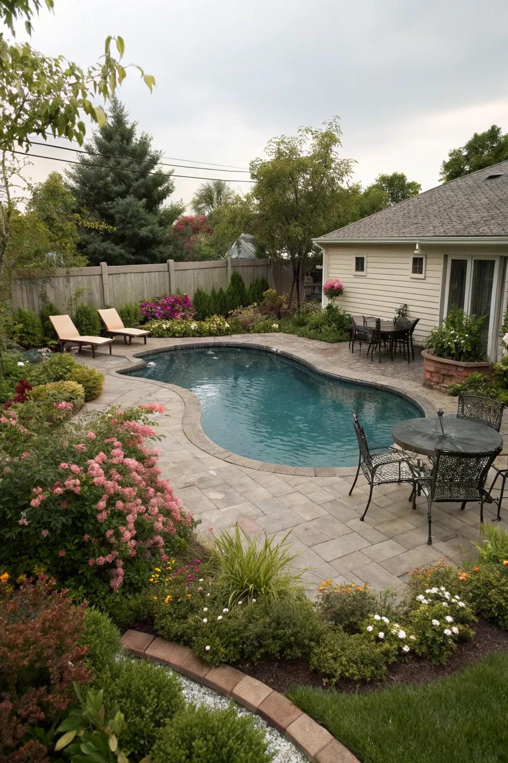 Unique pool contours can maximize space and add visual interest.