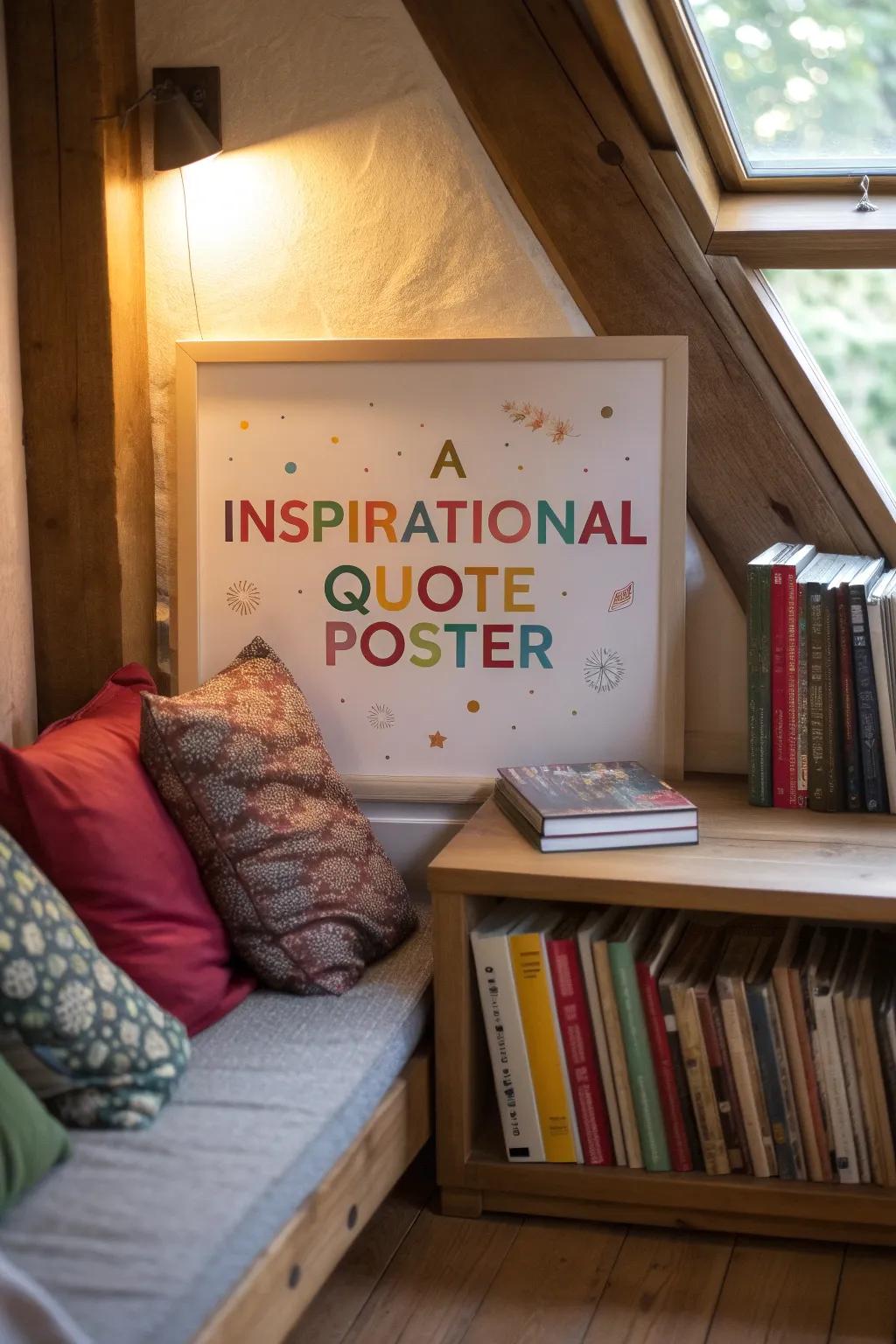 An inspirational quote poster, uplifting and motivating children.