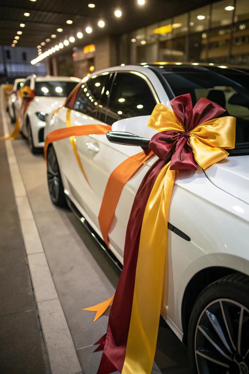 Ribbons contribute a touch of sophistication and festivity.