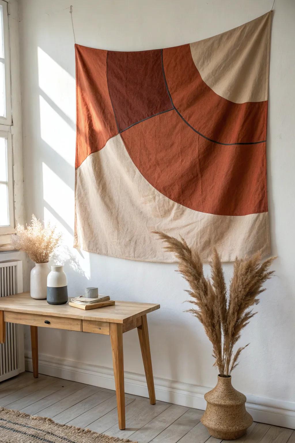 Enhance your space with minimalist textile wall decoration. A blend of Scandinavian simplicity and boho charm.