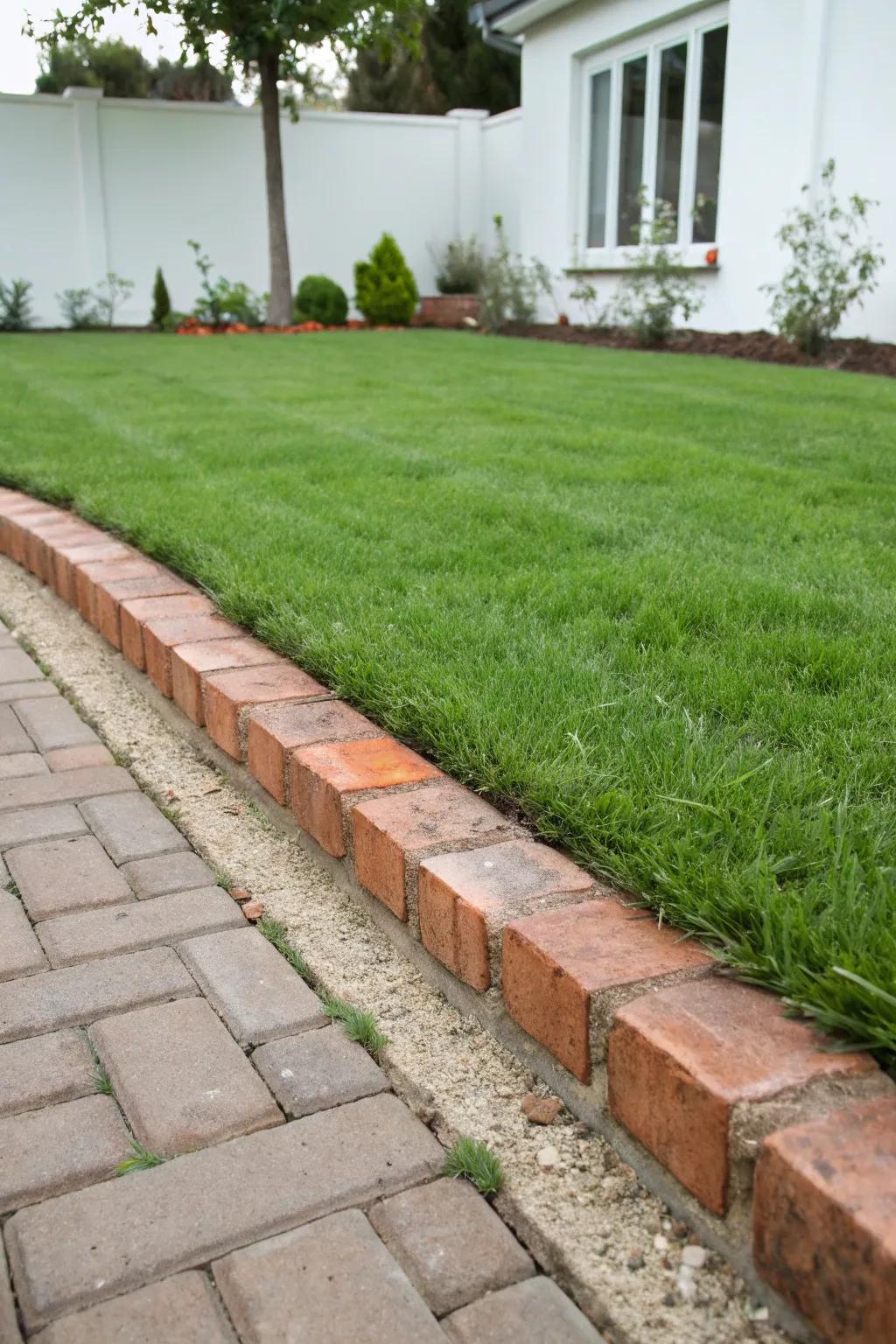 Clean brickwork clearly defines the property's edge.
