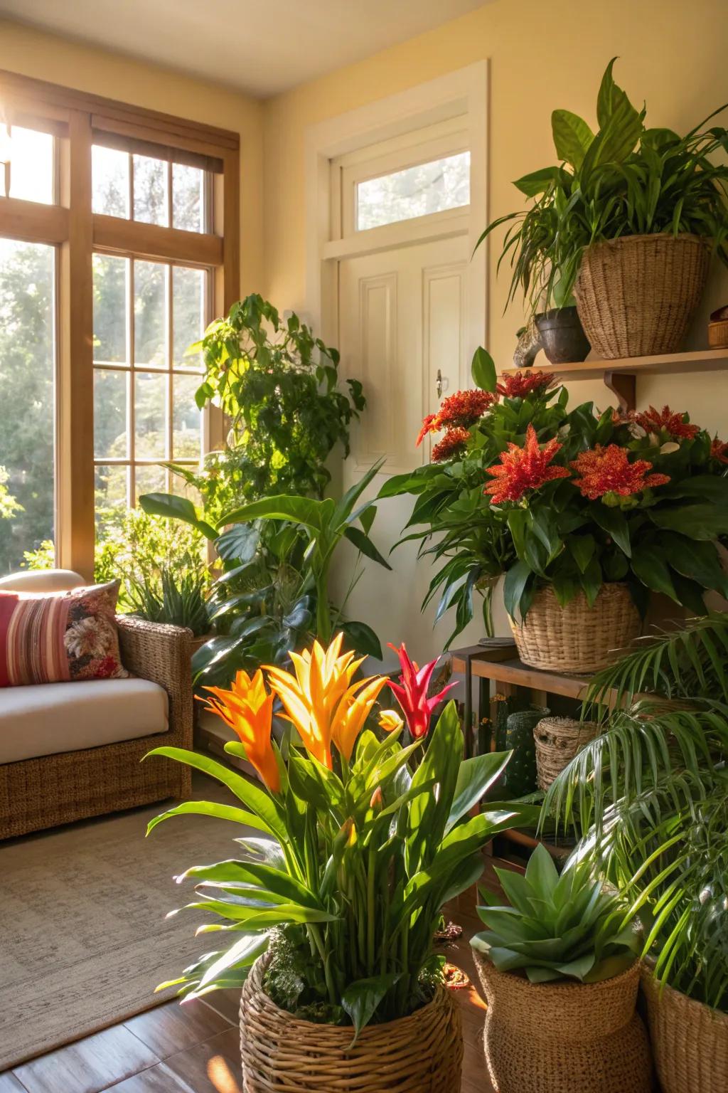 Incorporate striking floral highlights for a burst of color.