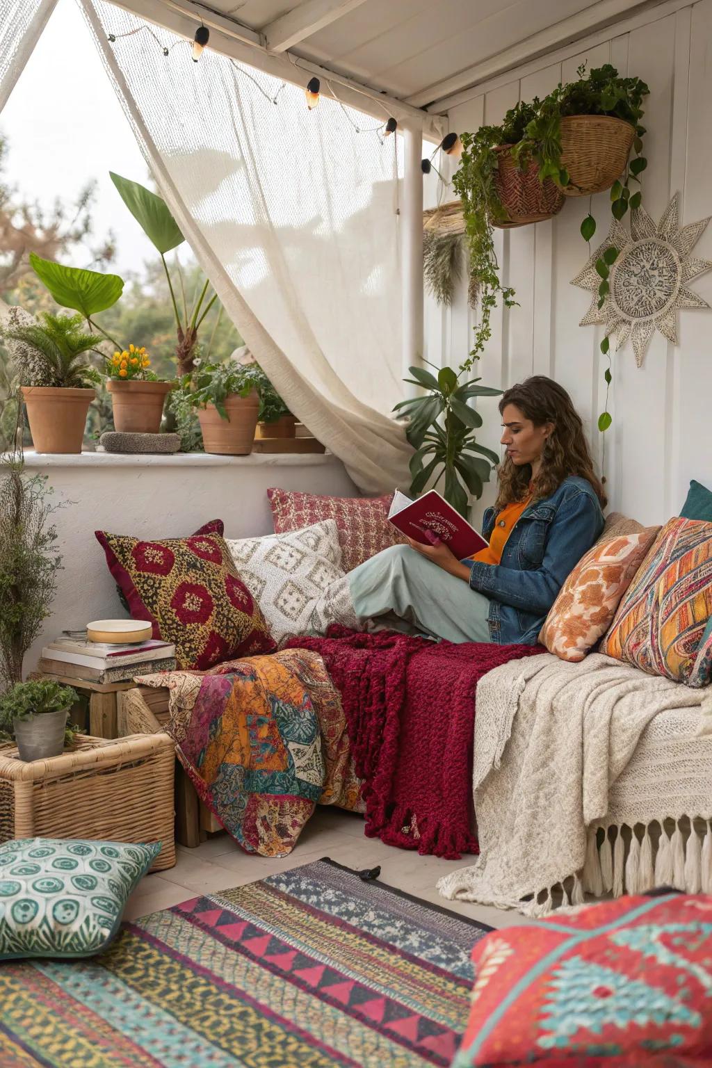 A boho space bursting with character.